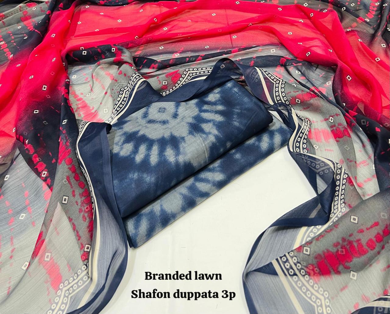 Lawn 3PC โ Chiffon Dupatta โ D-103